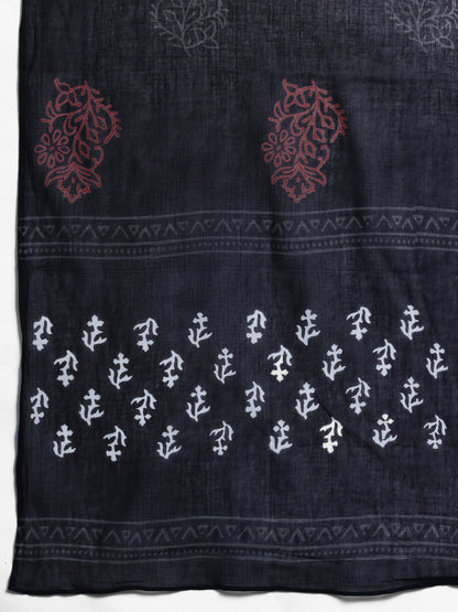 Floral Printed Regular Pure Cotton Kurta with Trousers & Dupatta