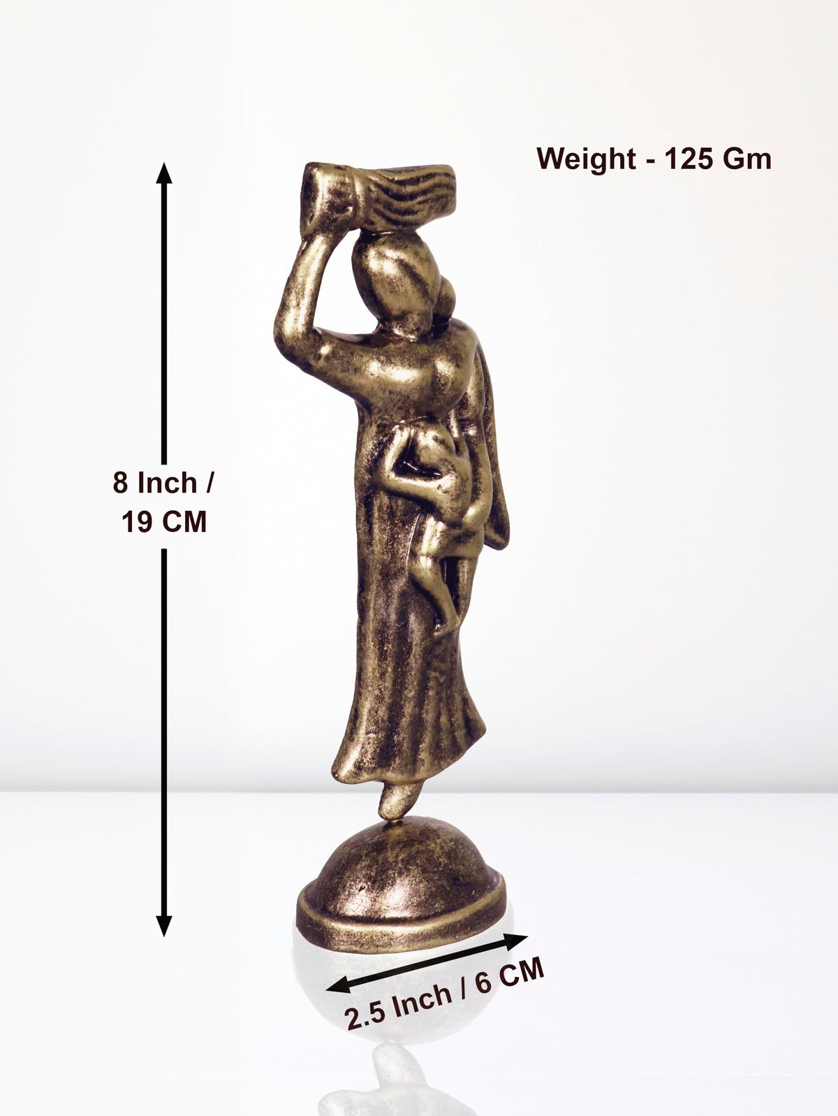 Niharika Collections Handmade Clay Terracotta Abstract Sculpture Farmer Mother Idol for Gifts and Décor (Metallic Golden)