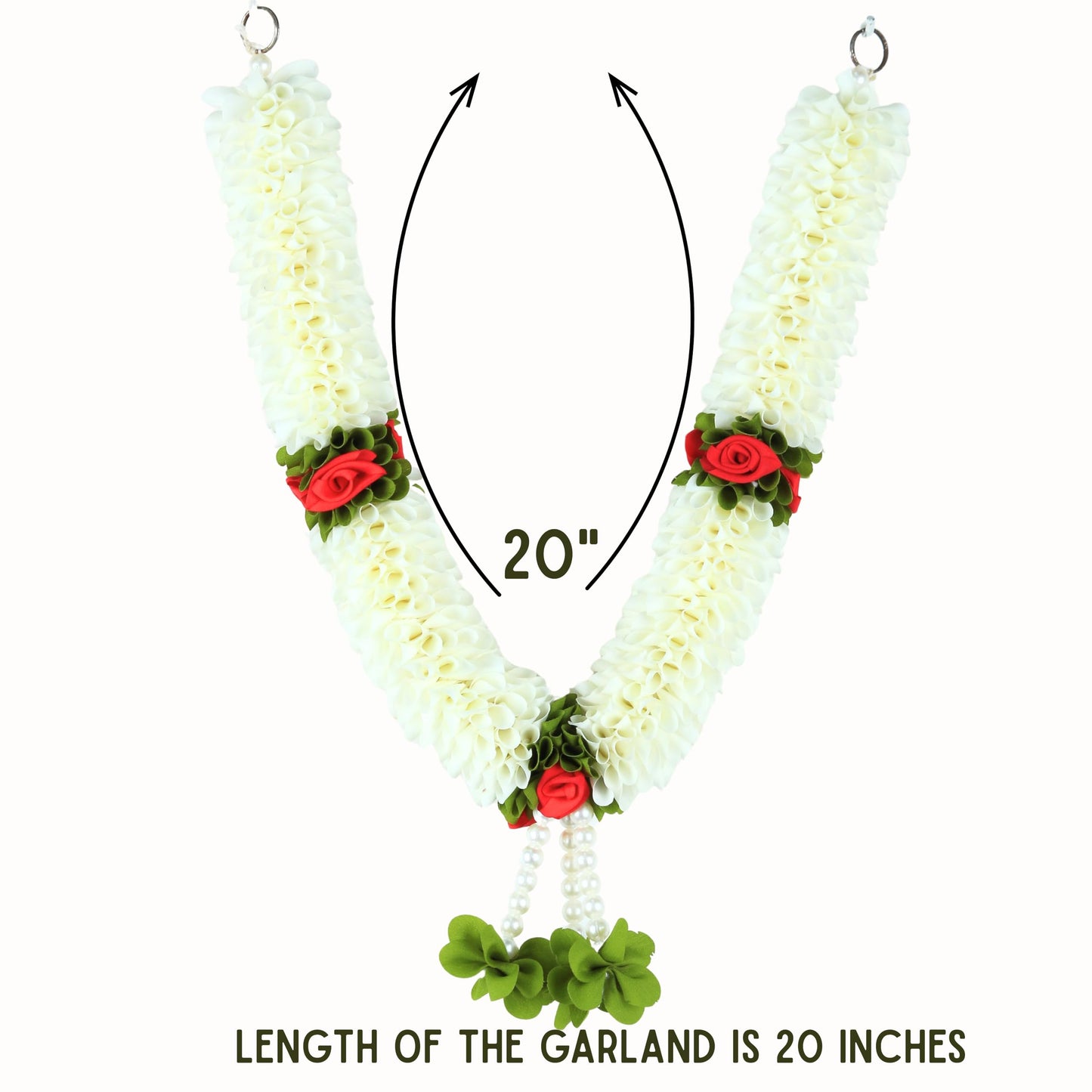 Handcrafted Artificial Flower Garland, 20 Inches Garland for Photo Frame, God Idol, Home Decor, Ugadi, Sankranti, Varalakshmi, Diwali, Navaratri & Wedding (Pack of 3)