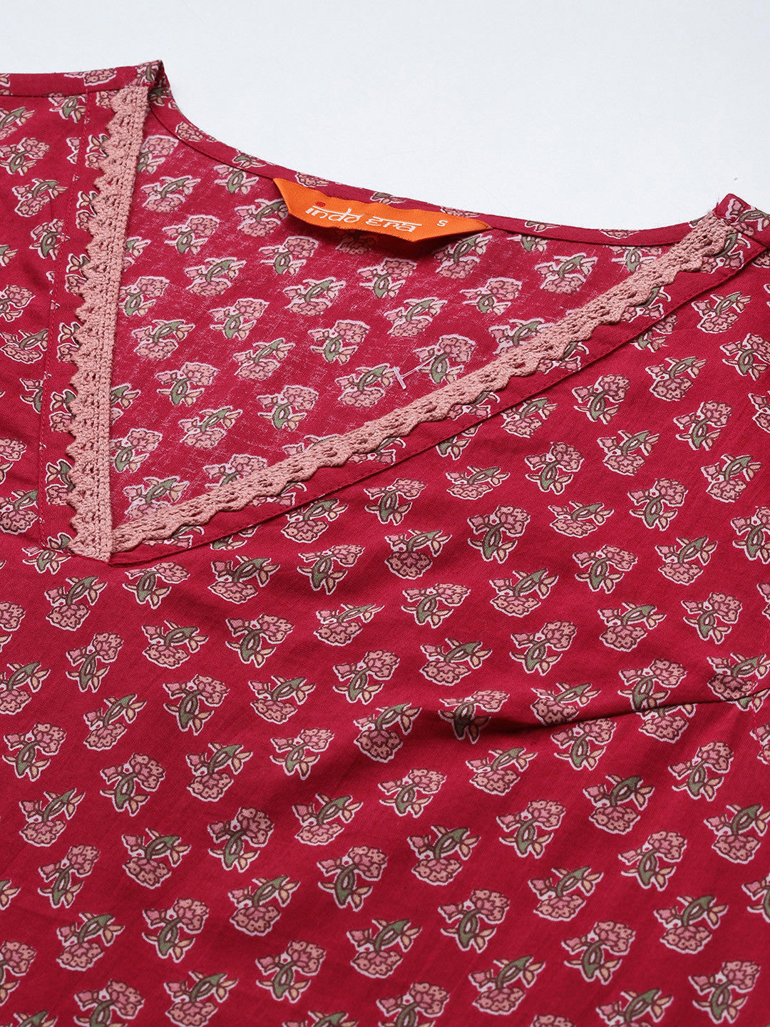 Floral Printed Regular Pure Cotton Kurta with Trousers