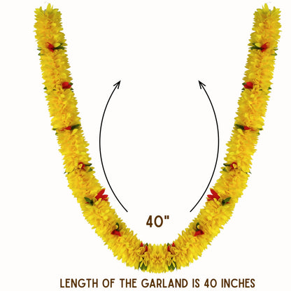 Garland for Photo Frame, Artificial Garland for Decoration,God Idol, Festivals, Home Decor, Varalakshmi, Diwali,Ugadi, Sankranti,Diwali Navaratri & Wedding (Yellow)