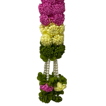 Dark Pink Hanging Artificial Flower Toran for Main Door Entrance, Reusable Thoran for Pooja Mandir, Living Room & Home Décor, Bandarwal for Festival Decoration (56x33 inch)