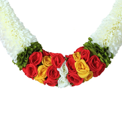 Toran for Main Door Entrance Rajnigandha with Roses Full Length Door Set Hanging,Bandarwal for Festival, Pooja Mandir & Wedding, Handmade Traditional Flower Hanging (72X32 inch)