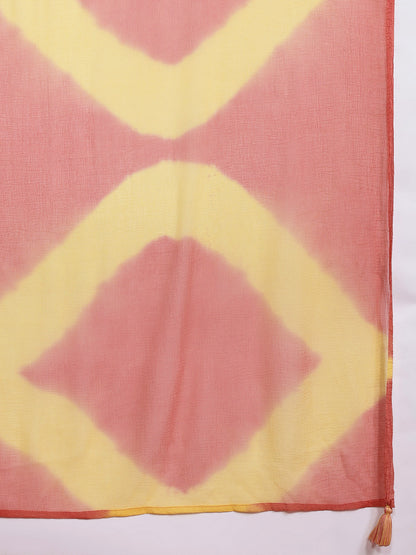 Women Embroidered Panelled Mirror Work Pure Cotton Kurta with Trousers & Dupatta