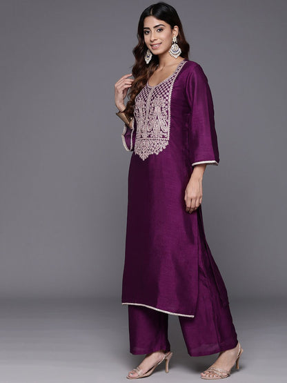 Dhiyona VA Women Ethnic Motifs Embroidered Kurta with Palazzos & With Dupatta