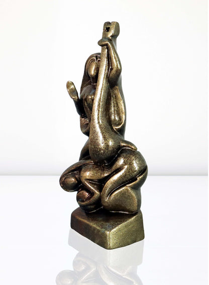 Niharika Collections Handmade Clay Terracotta Abstract Sculpture | Home Décor & Gift | Spiritual & Cultural Art | Devi Sarasvati Idol