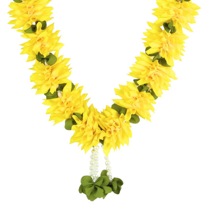 Artificial Garland for Home Decoration, 40 Inches Handcrafted Artificial Rose Flower Garland for Sankranti Ugadi Varamahalakshmi Wedding Event, Diwali & Navaratri Festivals (Yellow)