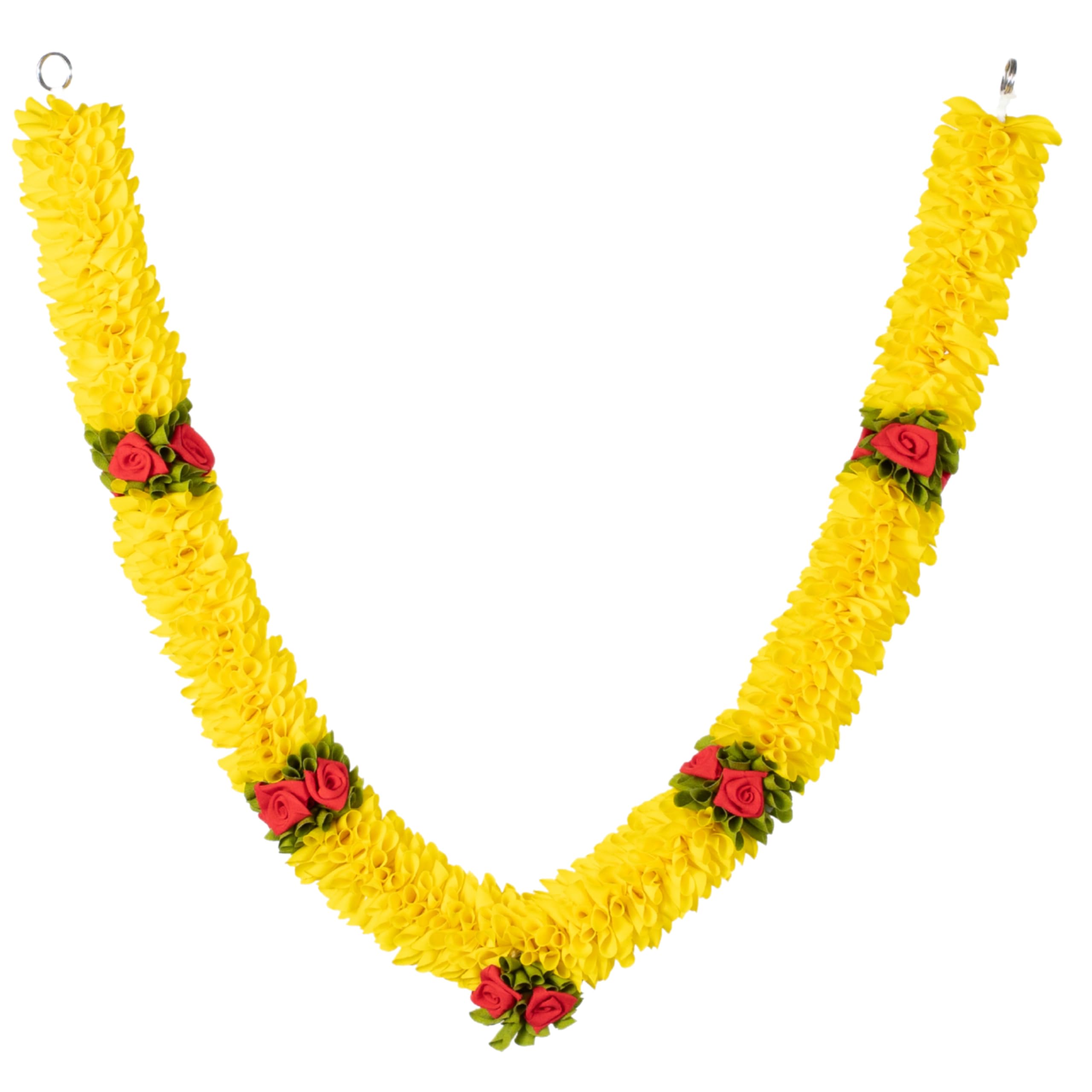 Artificial Garland for Home Decoration, 30 Inches Handcrafted Artificial Rose Flower Garland for Sankranti Ugadi Varamahalakshmi Wedding Event, Diwali & Navaratri Festivals (Yellow)