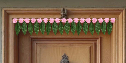 Toran for Main Door Entrance, Handmade Mango Leaf Toran, Traditional Bandarwal for Festival, Pooja, Wedding & Home Decor, Artificial Leaf Door Hanging (42 x 5.5 Inches, Green)