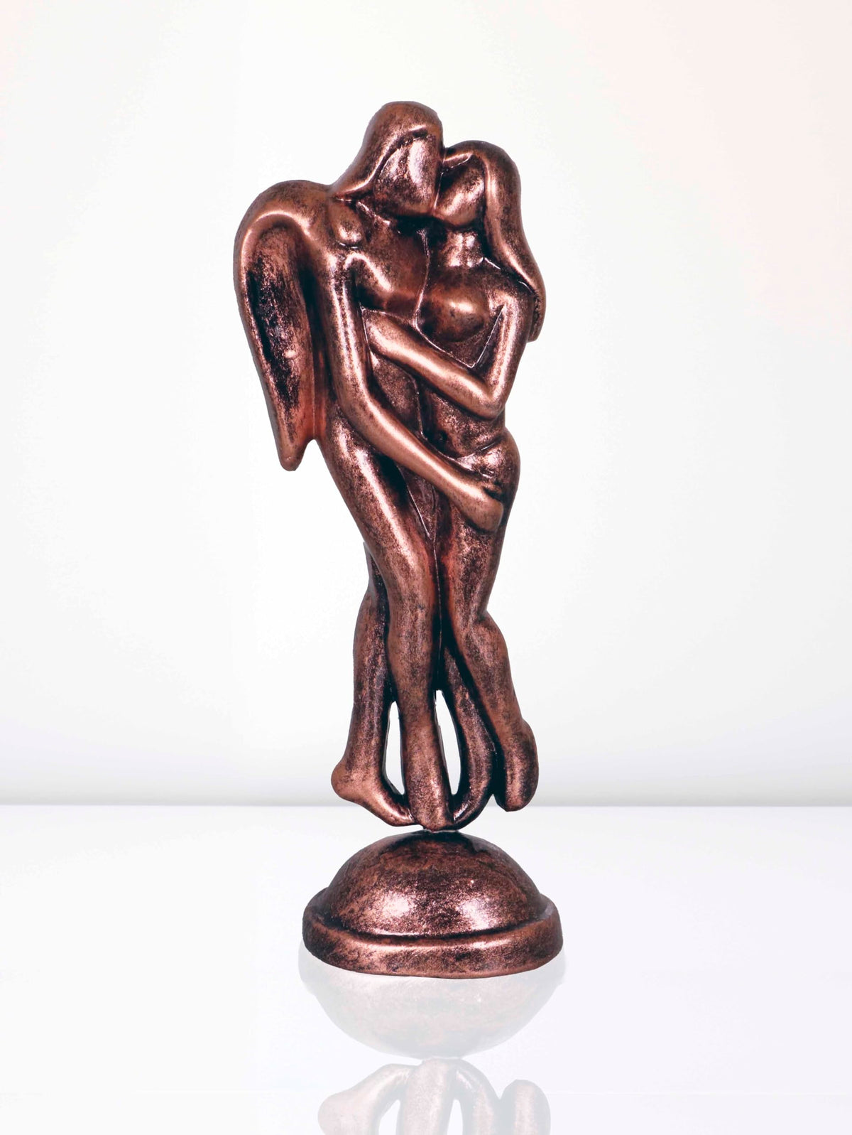 Niharika Collections Handmade Clay Terracotta Abstract Sculpture Loving Angels Idol for Gifts and Décor (Metallic Bronze)