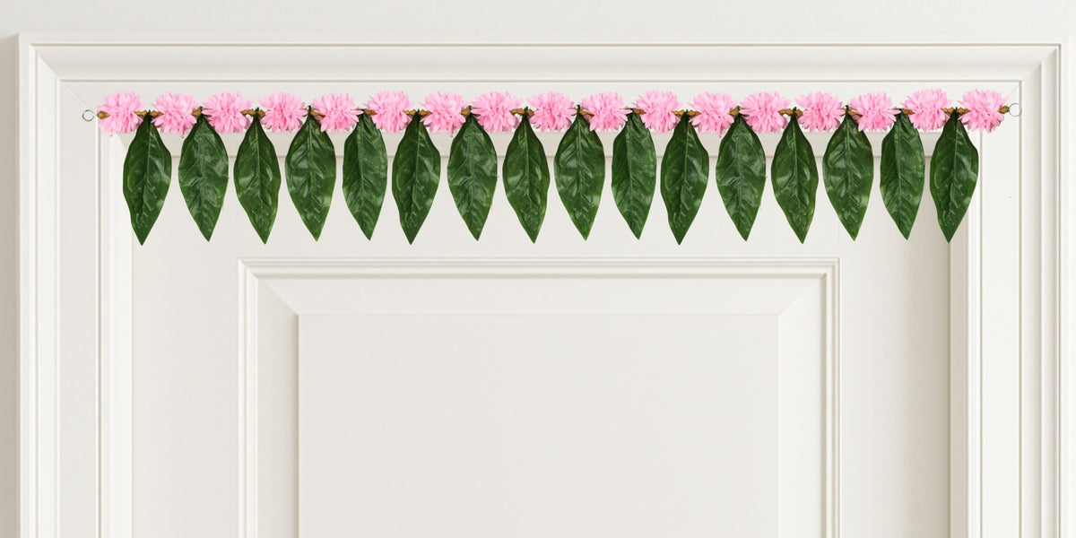 Toran for Main Door Entrance, Handmade Mango Leaf Toran, Traditional Bandarwal for Festival, Pooja, Wedding & Home Decor, Artificial Leaf Door Hanging (42 x 5.5 Inches, Green)