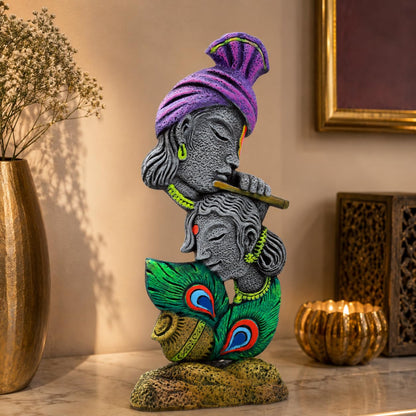 Niharika Collections Handmade Terracotta Clay | Radha Krishna Idol | Symbol of Eternal Love & Devotion