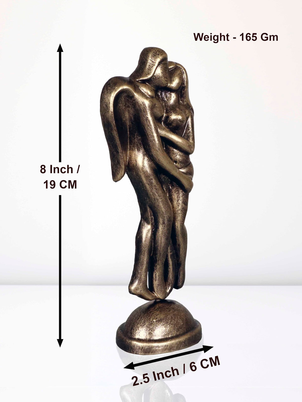 Niharika Collections Handmade Clay Terracotta Abstract Sculpture Loving Angels Idol for Gifts and Décor (Metallic Golden)