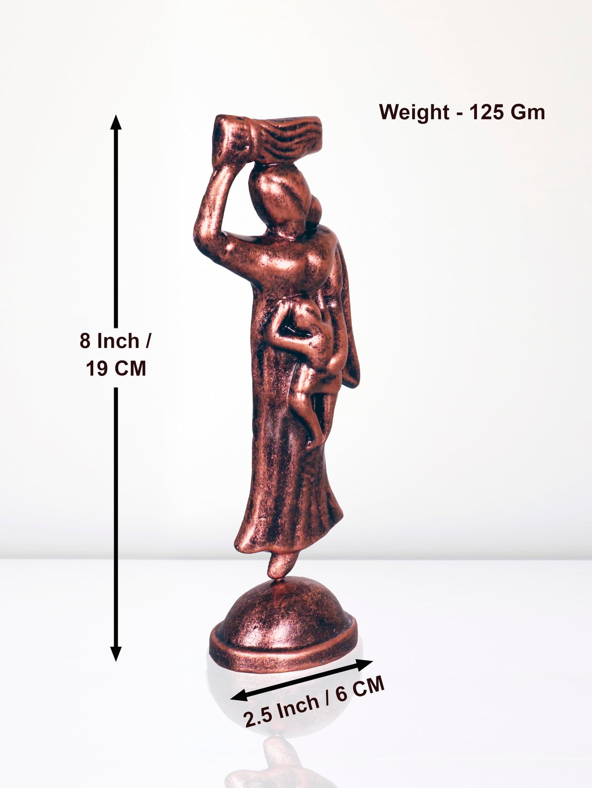 Niharika Collections Handmade Clay Terracotta Abstract Sculpture Farmer Mother Idol for Gifts and Décor (Metallic Bronze)