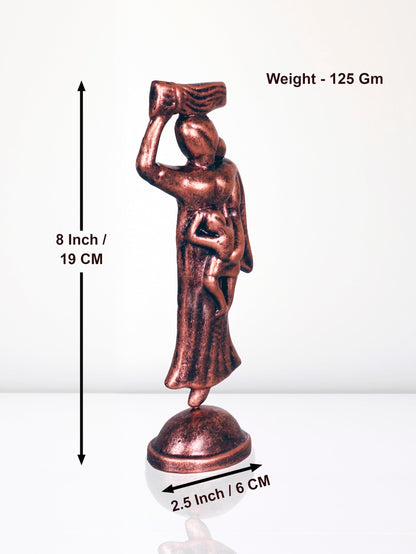 Niharika Collections Handmade Clay Terracotta Abstract Sculpture Farmer Mother Idol for Gifts and Décor (Metallic Bronze)