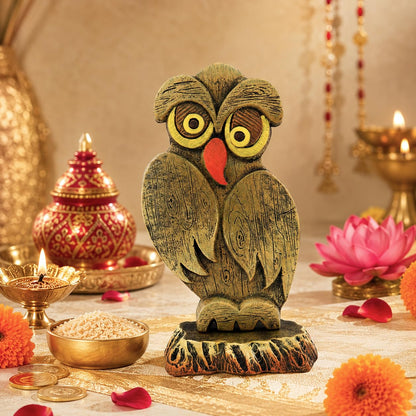 Niharika Collections Handmade Terracotta Clay Idol | Dhanisha – Lakshmi Owl | Symbol of Wealth & Success