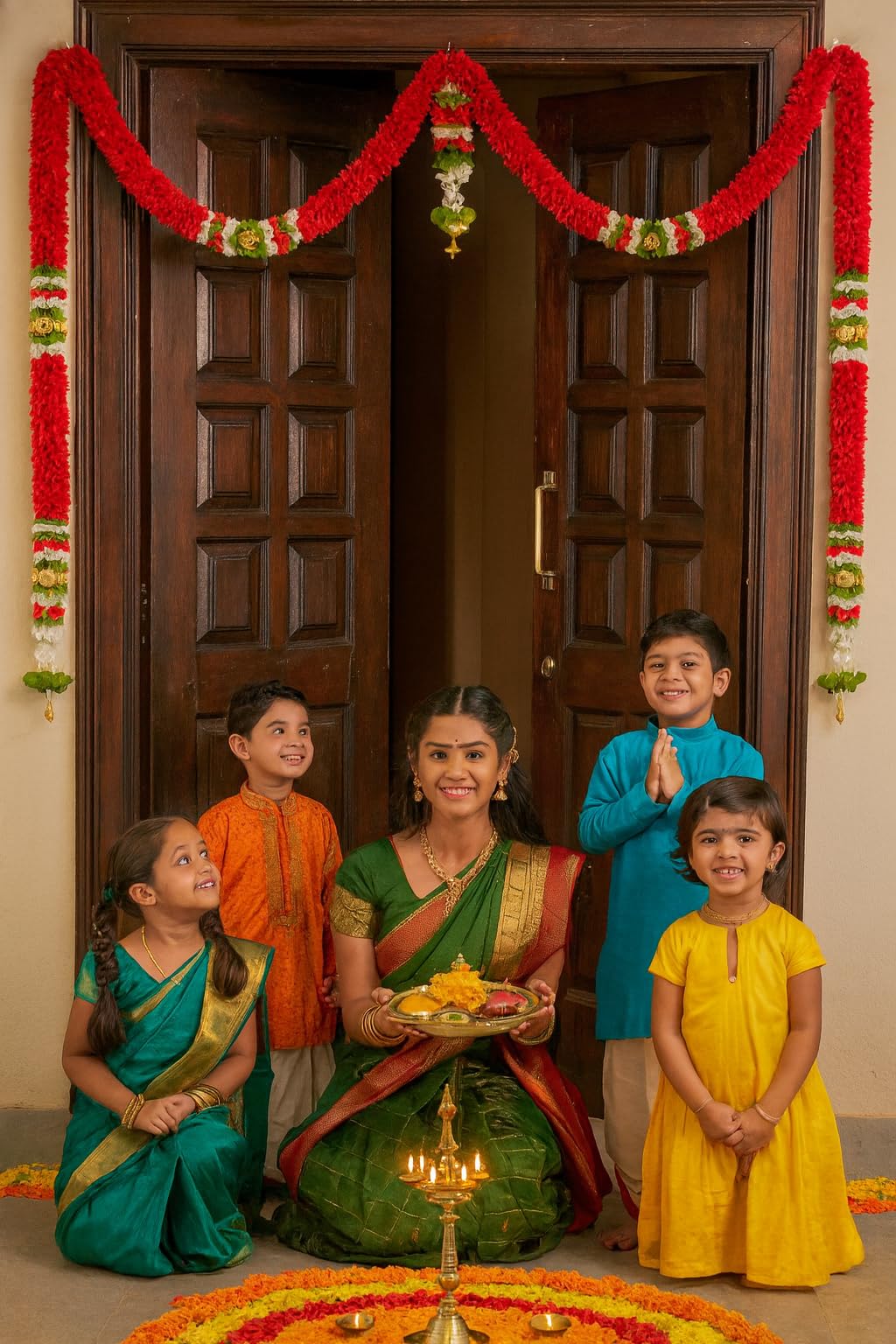 Toran for Main Door Entrance, Bandarwal for Festival, Pooja Mandir & Wedding, Handmade Traditional Flower Hanging for Home & Office Decor (42 inches 24 inches) Maroon