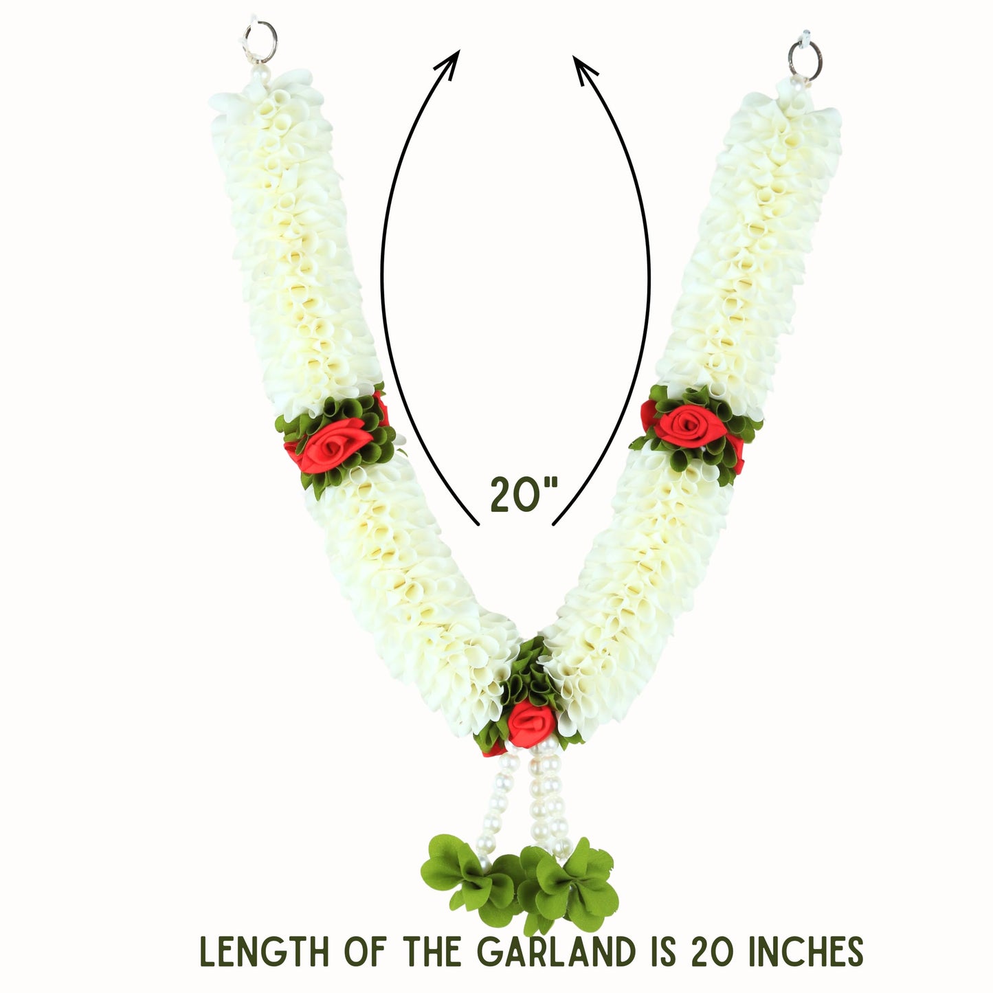 Handcrafted Artificial Flower Garland, 20 Inches Garland for Photo Frame, God Idol, Home Decor, Ugadi, Sankranti, Varalakshmi, Diwali, Navaratri & Wedding (Pack of 3)