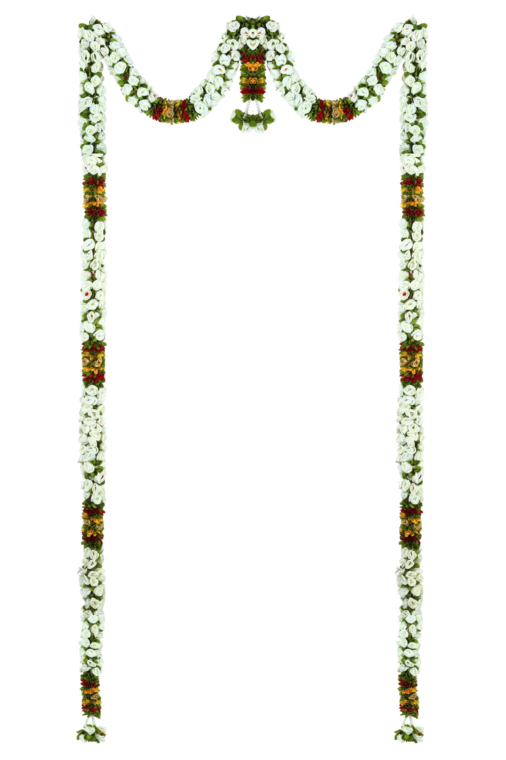 Toran for Main Door Entrance, Bandarwal for Festival, Pooja Mandir & Wedding, Handmade Traditional Flower Hanging for Home & Office Decor (White)
