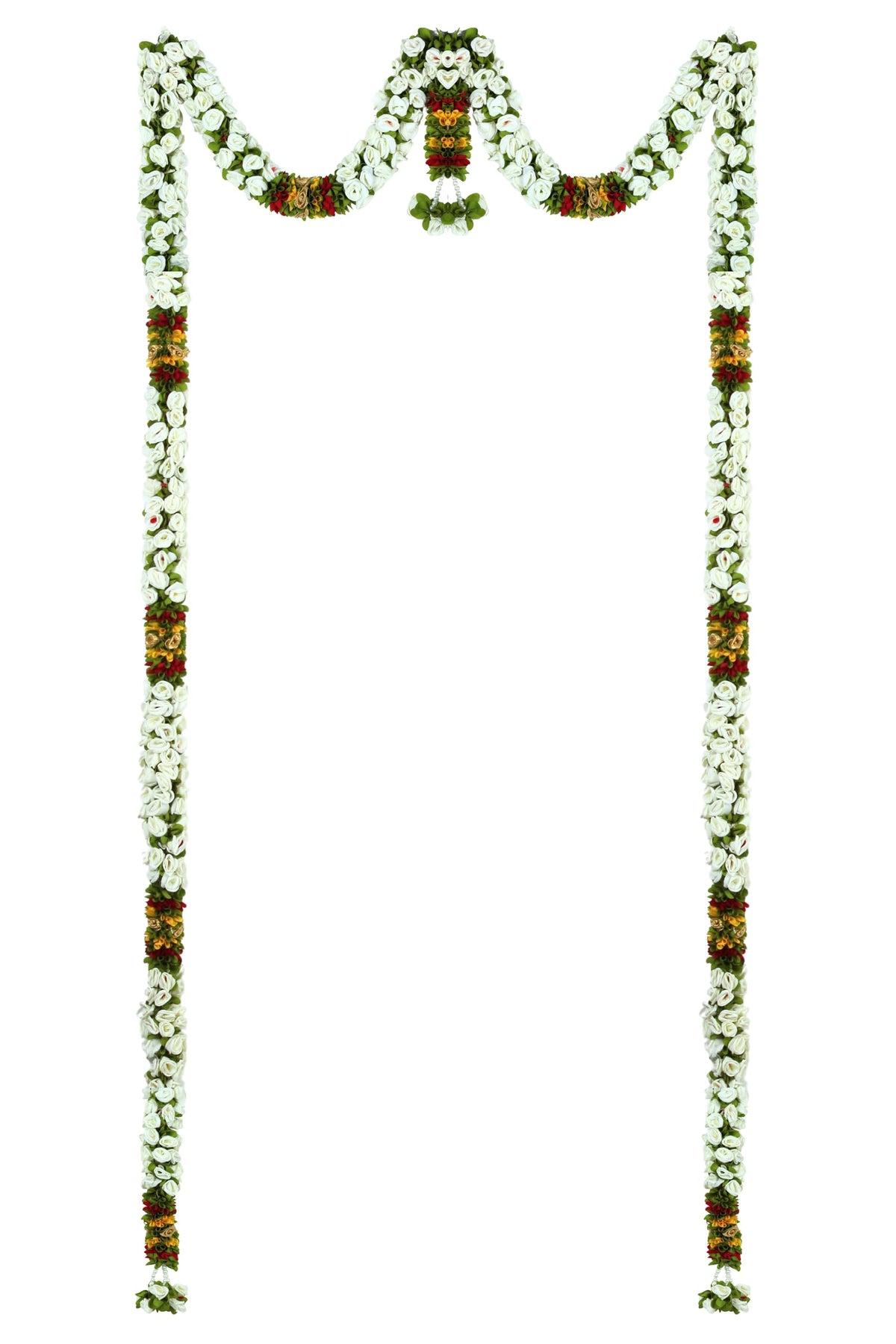 Toran for Main Door Entrance, Bandarwal for Festival, Pooja Mandir & Wedding, Handmade Traditional Flower Hanging for Home & Office Decor (White)