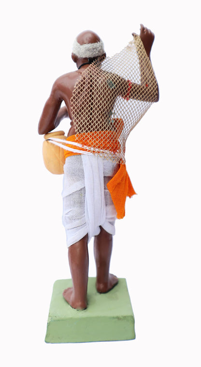 Niharika Collections Krishnanagar Handmade Clay Human Fantasy Figure Gift & Decor Indian Fisherman Standard,6 X 4.5 cm