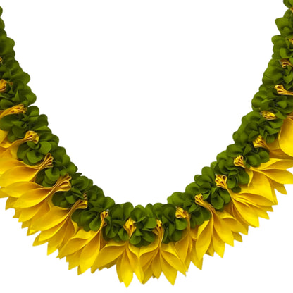 Artificial Champa Flower Garland for Decoration, Golden Yellow Floral Mala for God Idols, Photo Frames, Pooja, Mandir, Wedding & Festive Home Décor