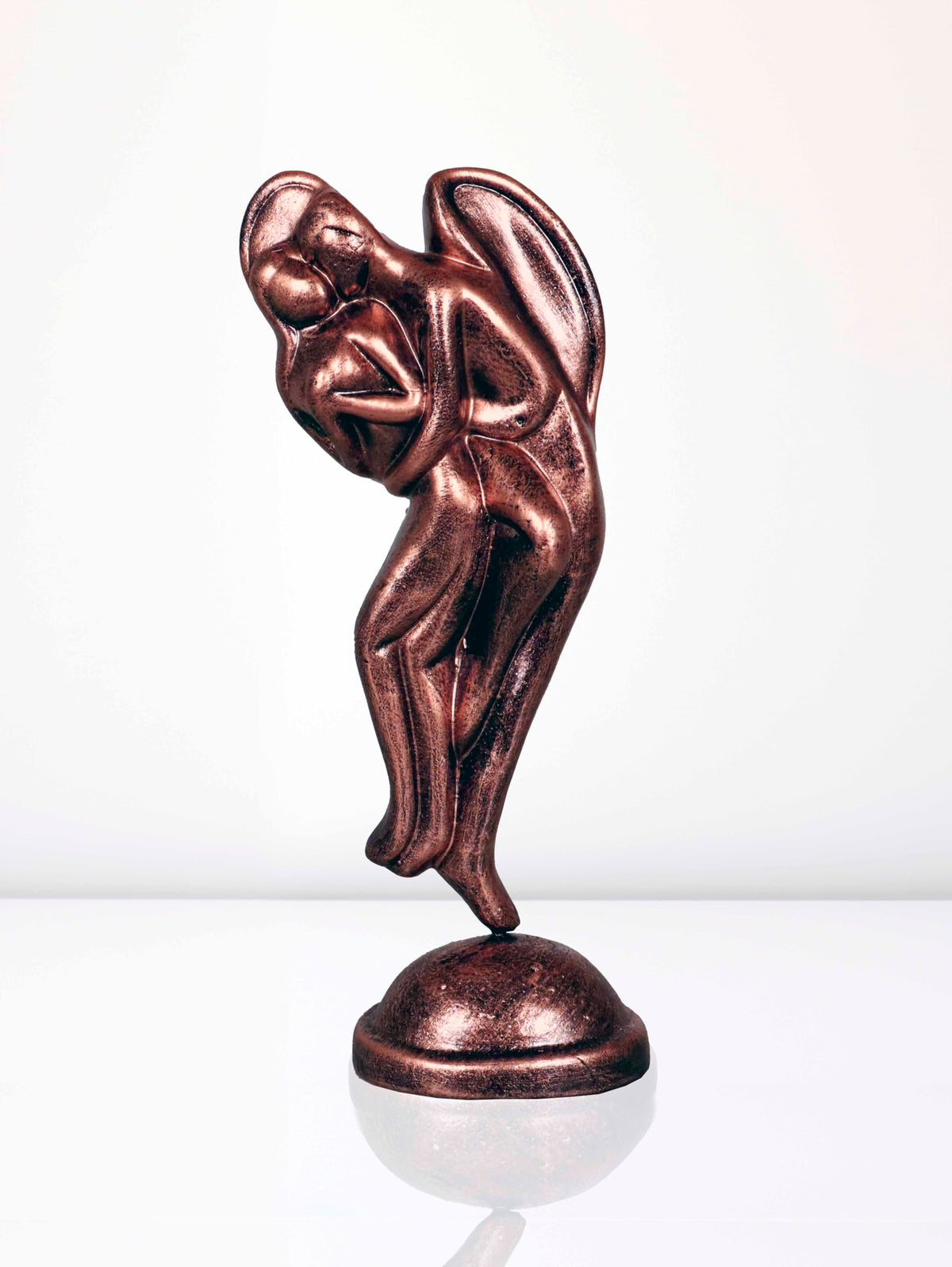 Niharika Collections Handmade Clay Terracotta Abstract Sculpture Love Angels Couple Idol for Gifts and Décor (Metallic Bronze)