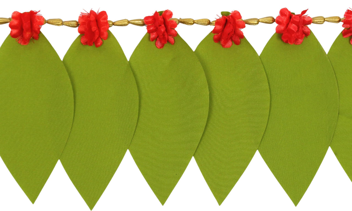 Toran for Main Door Entrance, Handmade Mango Leaf Toran, Traditional Bandarwal for Festival, Pooja, Wedding & Home Decor, Artificial Leaf Door Hanging (42 x 6 Inches, Green)