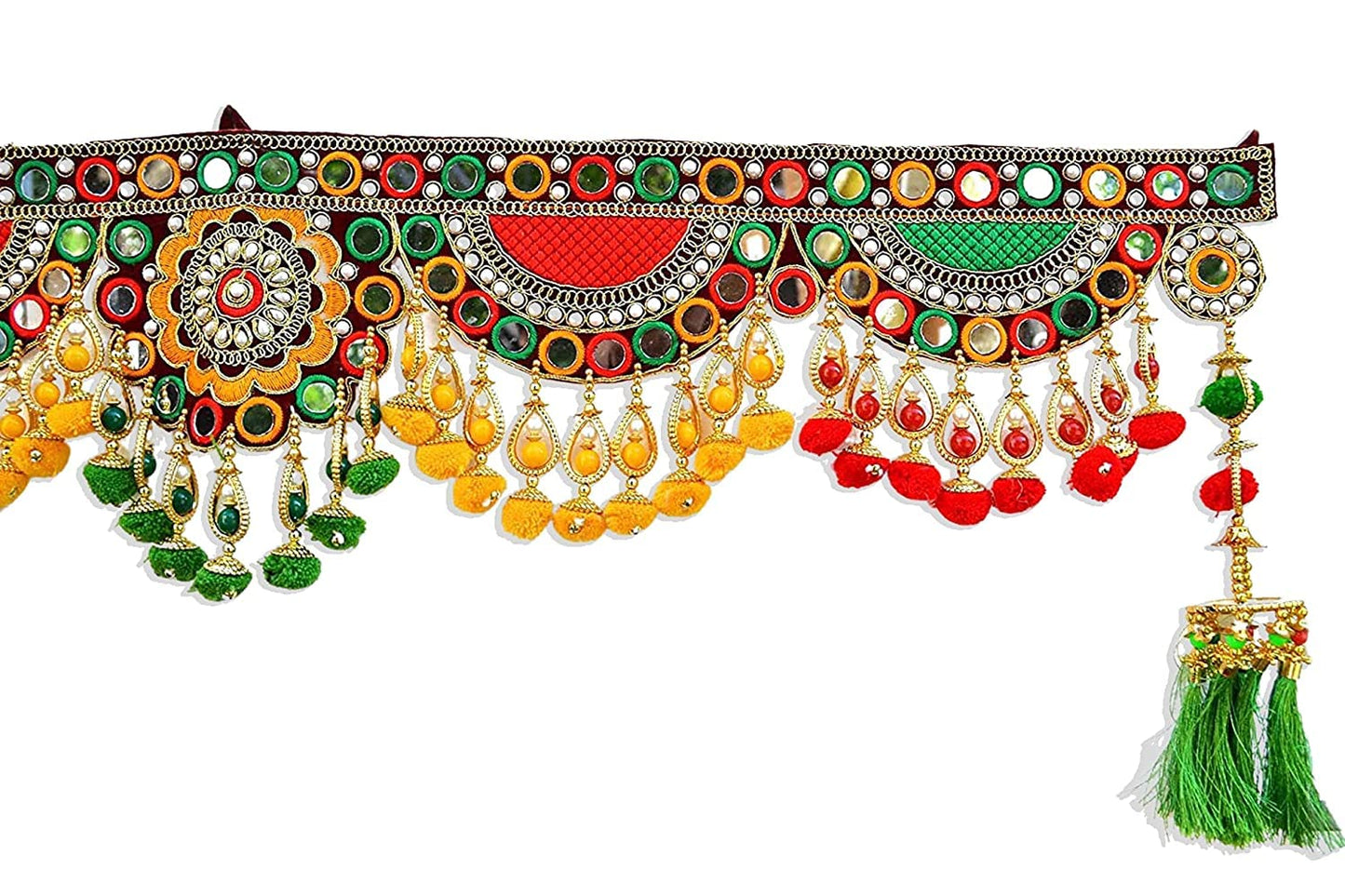 Toran Toranam Hanging Bandarwal for Main Entrance Door Pooja Room Wall Home Decoration Handmade Latest Vintage Traditional Multi Zula Pearl Beads (Type 1)