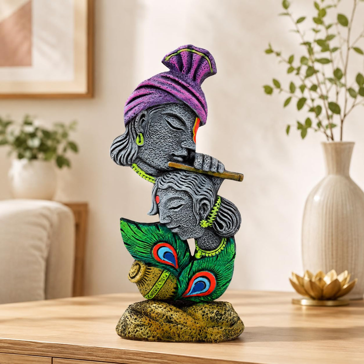 Niharika Collections Handmade Terracotta Clay | Radha Krishna Idol | Symbol of Eternal Love & Devotion