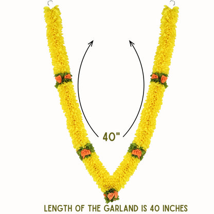 Garland for Photo Frame, 40 Inches Artificial Garland for Photo Frame, Garland for Decoration,God Idol, Festivals, Home Decor, Sankranti, Varalakshmi, Diwali & Wedding (Yellow)