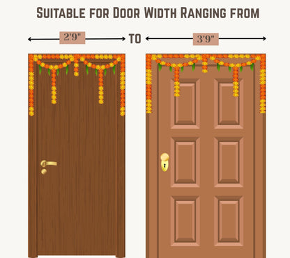 Toran for Main Door Entrance, Bandarwal for Festival, Pooja Mandir & Wedding, (42 inches x 24 inches) Handmade Traditional Flower Hanging for Home & Office Decor (Golden Yellow)
