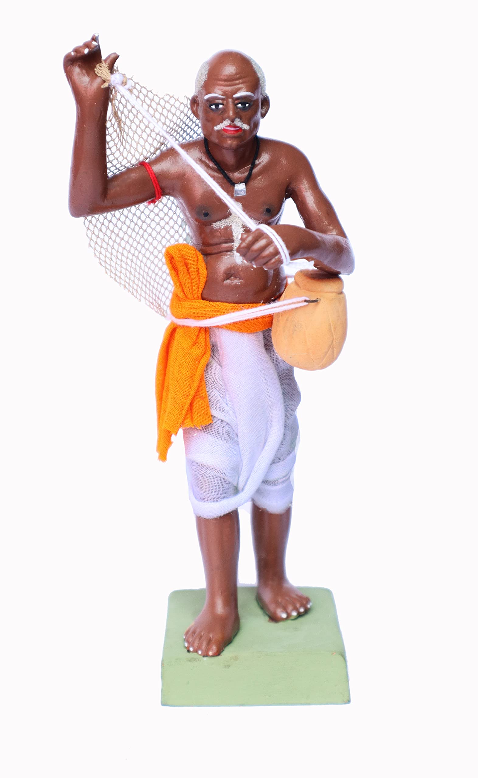 Niharika Collections Krishnanagar Handmade Clay Human Fantasy Figure Gift & Decor Indian Fisherman Standard,6 X 4.5 cm