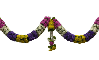 Multi Colour Hanging Artificial Flower Toran for Main Door Entrance, Reusable Thoran for Pooja Mandir, Living Room & Home Décor, Bandarwal for Festival Decoration (56x82 inch)