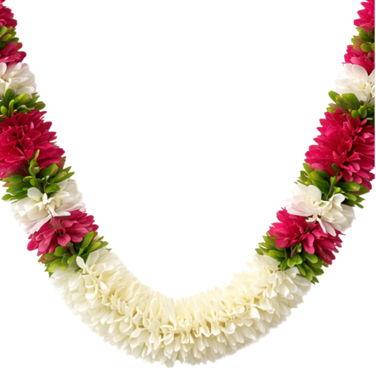 Flower Garland for Pooja Mandir Decoration, 40 Inches Hanging Mala for Photo Frame, Haar Mala for God Idols, Photo Frames of Loved Ones, Ancestors & Pooja Room Décor (Magenta)