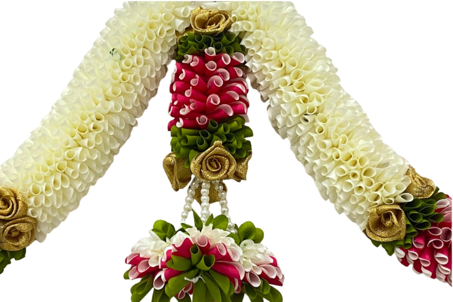Artificial Flower Door Toran for Main Door Decoration, Golden Yellow & Maroon Floral Hanging Bandarwal for Home, Mandir, Wedding, Festival & Pooja Décor