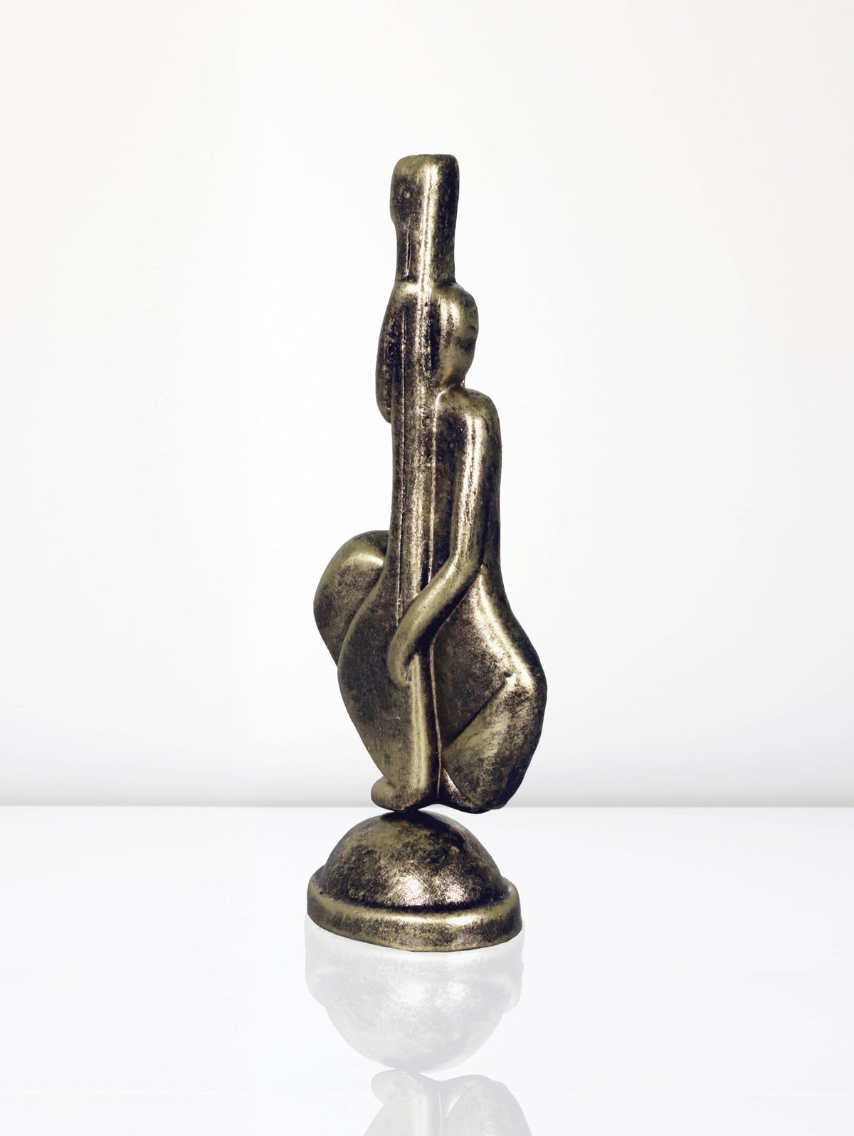 Niharika Collections Handmade Clay Terracotta Abstract Sculpture Feeding Mother Idol for Gifts and Décor (Metallic Bronze)