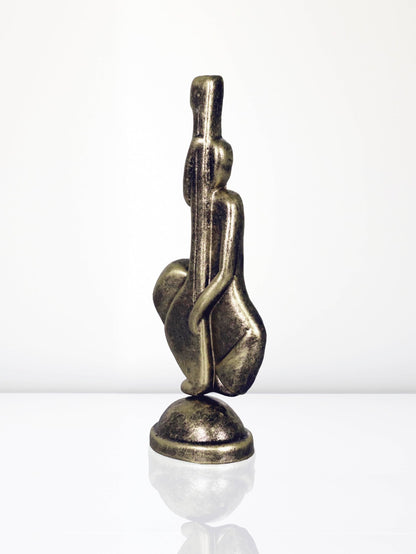 Niharika Collections Handmade Clay Terracotta Abstract Sculpture Feeding Mother Idol for Gifts and Décor (Metallic Bronze)