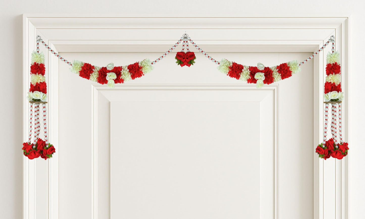 Rajani Pearl Doorset Toran,Hanging for Main Door Entrance, Reusable Thoran for Mandir & Living Room Dcor, Bandarwal for Festival Decoration (12x42 inch)