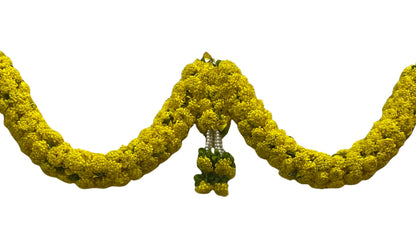 Yellow Hanging Artificial Flower Toran for Main Door Entrance, Reusable Thoran for Pooja Mandir, Living Room & Home Décor, Bandarwal for Festival Decoration (56x82 inch)
