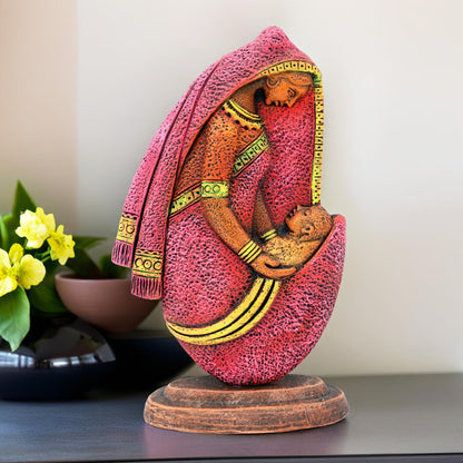 Niharika Collections Handmade Terracotta Clay Idol | Goddess of Wisdom & Art | Devi Saraswati Statue - Brown Shade