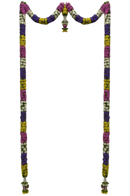 Multi Colour Hanging Artificial Flower Toran for Main Door Entrance, Reusable Thoran for Pooja Mandir, Living Room & Home Décor, Bandarwal for Festival Decoration (56x82 inch)