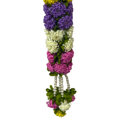 Cream & Pink Hanging Artificial Flower Toran for Main Door Entrance, Reusable Thoran for Pooja Mandir, Living Room & Home Décor, Bandarwal for Festival Decoration (56x33 inch)