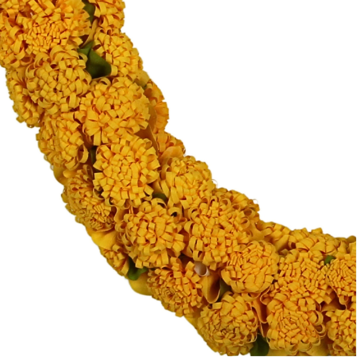 Shevanti Yellow Flower Garland for Pooja Mandir Decoration, Hanging Mala for Photo Frame, Haar Mala for God Idols, Photo Frames of Loved Ones, Ancestors, Pitra (40 inch)