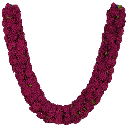 Shevanti Rani Pink Flower Garland for Pooja Mandir Decoration, Hanging Mala for Photo Frame, Haar Mala for God Idols, Photo Frames of Loved Ones, Ancestors, Pitra (40 inch)