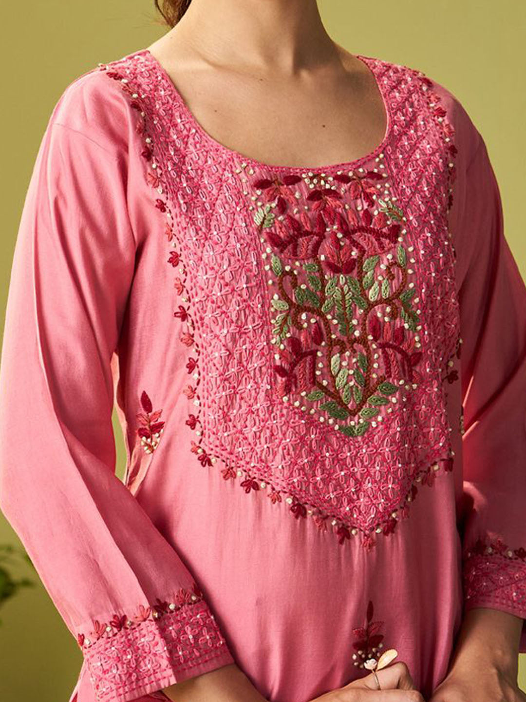 Women Floral Embroidered Kurta with Trousers & Dupatta