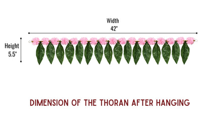 Toran for Main Door Entrance, Handmade Mango Leaf Toran, Traditional Bandarwal for Festival, Pooja, Wedding & Home Decor, Artificial Leaf Door Hanging (42 x 5.5 Inches, Green)