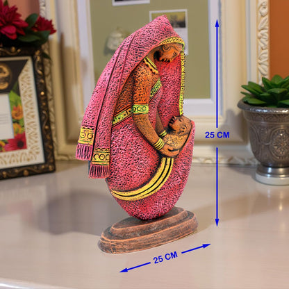 Niharika Collections Handmade Terracotta Clay Idol | Goddess of Wisdom & Art | Devi Saraswati Statue - Brown Shade