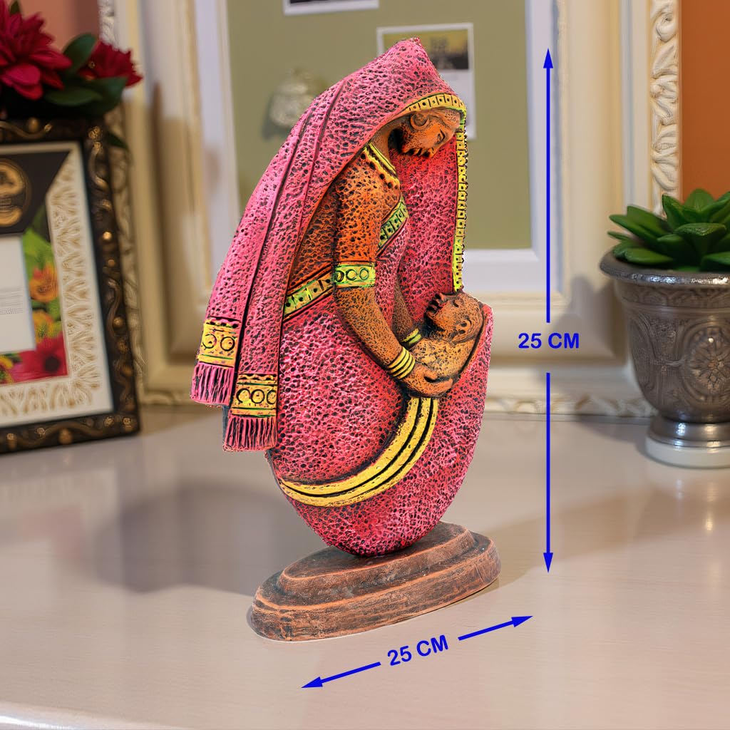 Niharika Collections Handmade Terracotta Clay Idol | Spiritual Vintage Style Statue |Musical Ganesha-Set of 6 -Yellow Shade