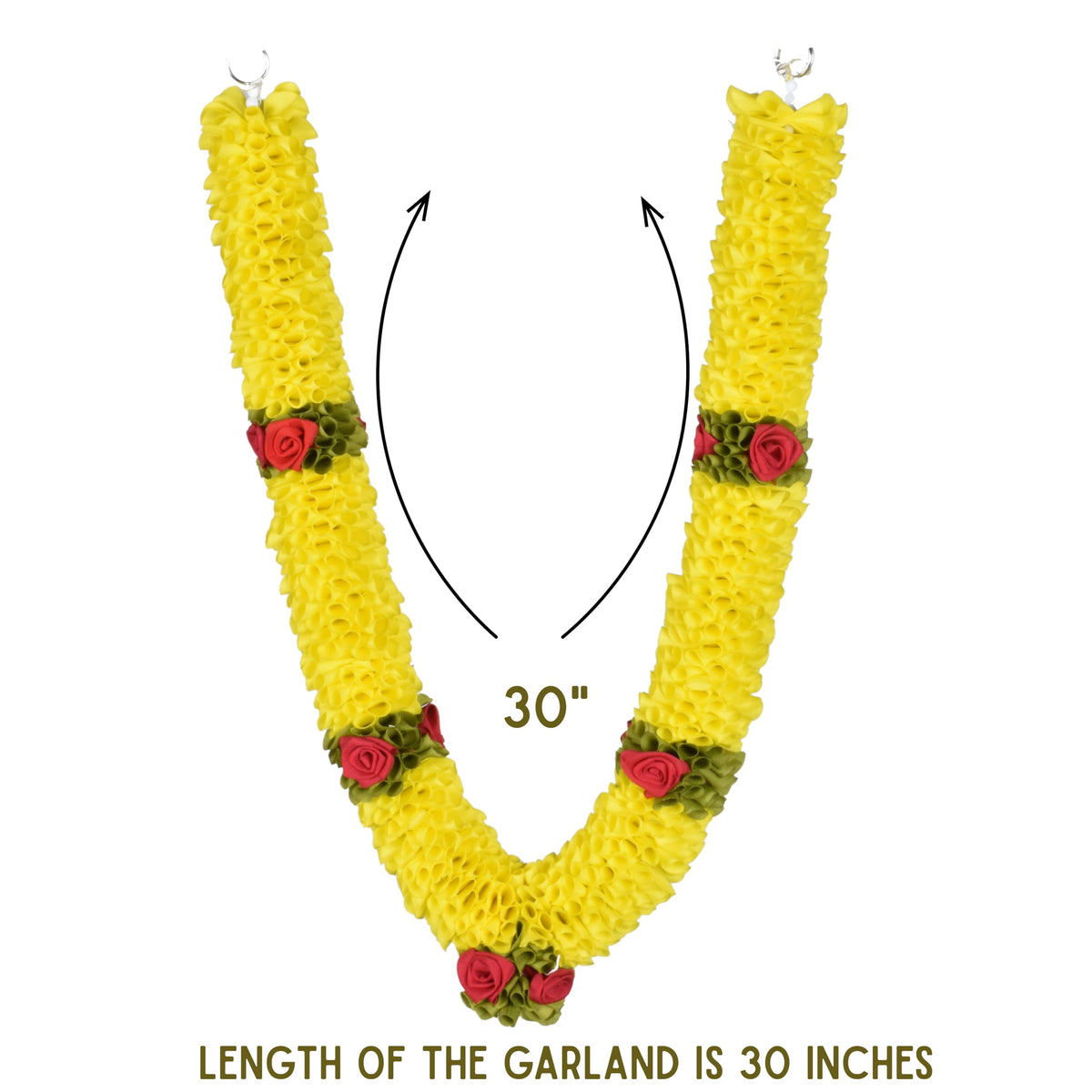 Artificial Garland for Home dcoration, 30 Inches Handcrafted Artificial Rose Flower Garland for Sankranti Ugadi Varamahalakshmi Wedding Event, Diwali & Navaratri Festivals (Yellow)